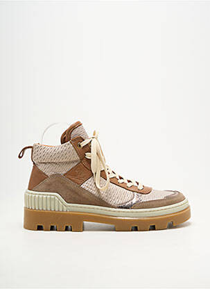 Baskets bout rond talon plat jusqu'à 3cm marron MAM'ZELLE femme
