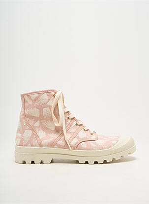 Baskets bout rond talon plat jusqu'à 3cm rose PATAUGAS femme