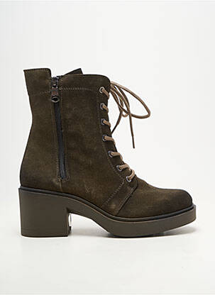 Bottines/boots bout rond talon de 7 à 9cm vert PAULA URBAN femme