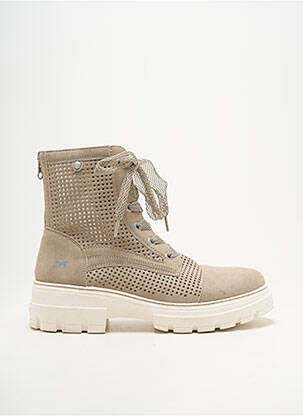 Bottines/boots bout rond talon plat jusqu'à 3cm beige MUSTANG femme