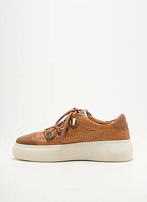 Baskets matière lisse talon plat jusqu'à 3cm marron MAM'ZELLE femme
