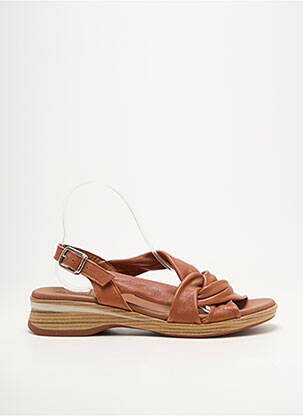 Sandales/nu pieds matière lisse talon plat jusqu'à 3cm marron PAULA URBAN femme