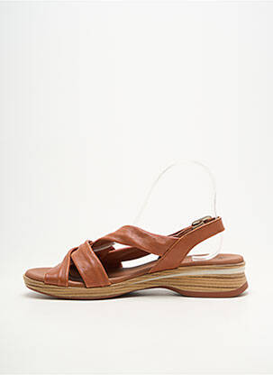 Sandales/nu pieds matière lisse talon plat jusqu'à 3cm marron PAULA URBAN femme