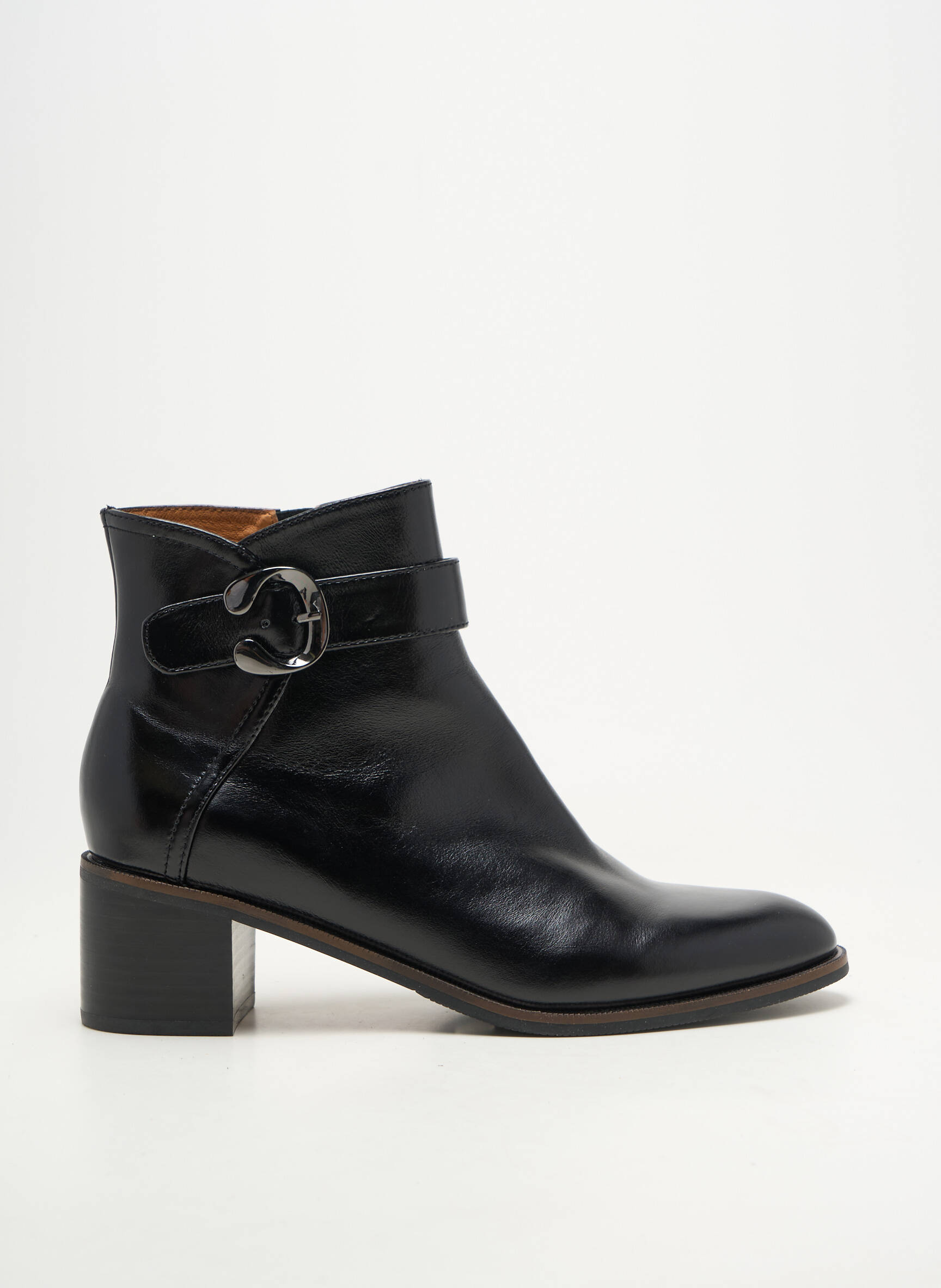 Bottines/boots matière lisse talon de 4 à 6cm marron fonce MAM'ZELLE femme