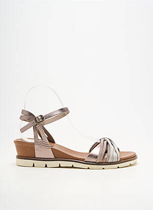 Sandales/nu pieds matière lisse talon de 4 à 6cm beige LUNE & L'AUTRE femme