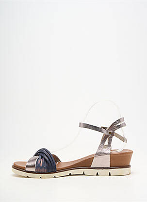 Sandales/nu pieds matière lisse talon de 4 à 6cm bleu LUNE & L'AUTRE femme