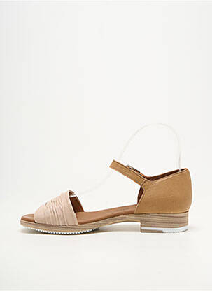 Sandales/nu pieds matière lisse talon plat jusqu'à 3cm beige PAULA URBAN femme
