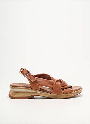 Sandales/nu pieds matière lisse talon plat jusqu'à 3cm marron PAULA URBAN femme