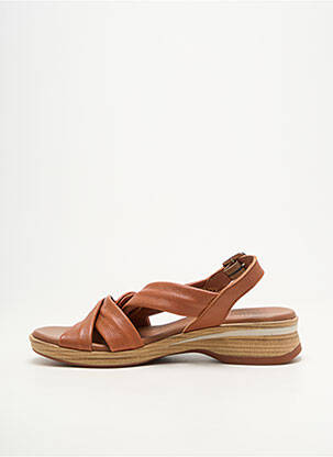 Sandales/nu pieds matière lisse talon plat jusqu'à 3cm marron PAULA URBAN femme