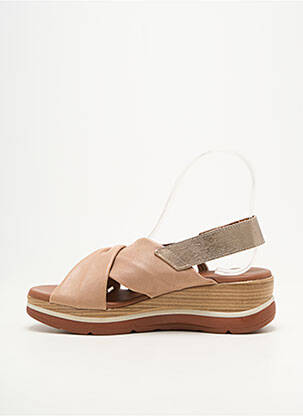 Sandales/nu pieds matière lisse talon de 4 à 6cm beige PAULA URBAN femme