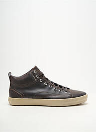 Baskets matière lisse bout rond marron PATAUGAS homme