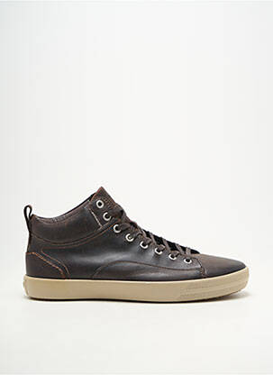 Baskets matière lisse bout rond marron PATAUGAS homme