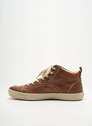 Baskets matière lisse bout rond marron clair PATAUGAS homme