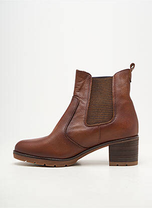 Bottines/boots matière lisse talon de 4 à 6cm marron KAOLA femme
