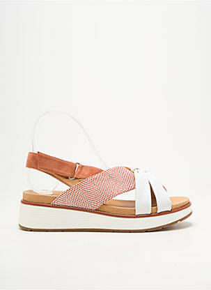 Sandales/nu pieds matière lisse talon de 4 à 6cm orange FUGITIVE BY FRANCESCO ROSSI femme