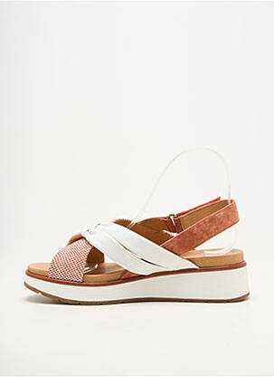 Sandales/nu pieds matière lisse talon de 4 à 6cm orange FUGITIVE BY FRANCESCO ROSSI femme