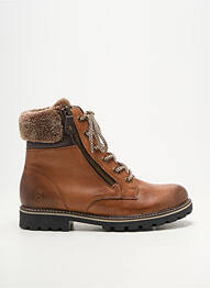 Bottines/boots matière lisse talon plat jusqu'à 3cm marron REMONTE femme