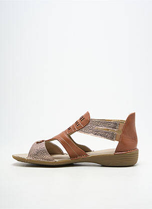 Sandales/nu pieds matière lisse talon plat jusqu'à 3cm marron FLUCHOS femme