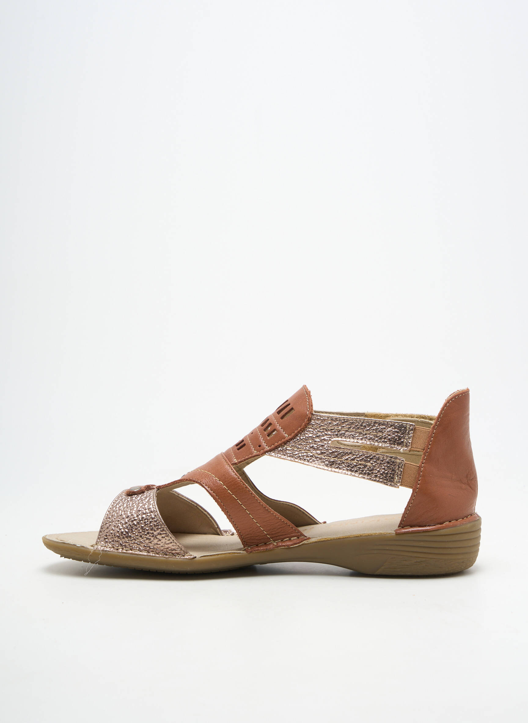 Sandales/nu pieds matière lisse talon plat jusqu'à 3cm marron FLUCHOS femme