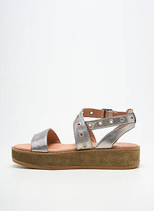 Sandales/nu pieds matière lisse talon de 4 à 6cm argent REGARD femme
