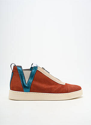 Baskets bout rond talon plat jusqu'à 3cm orange VADDIA femme