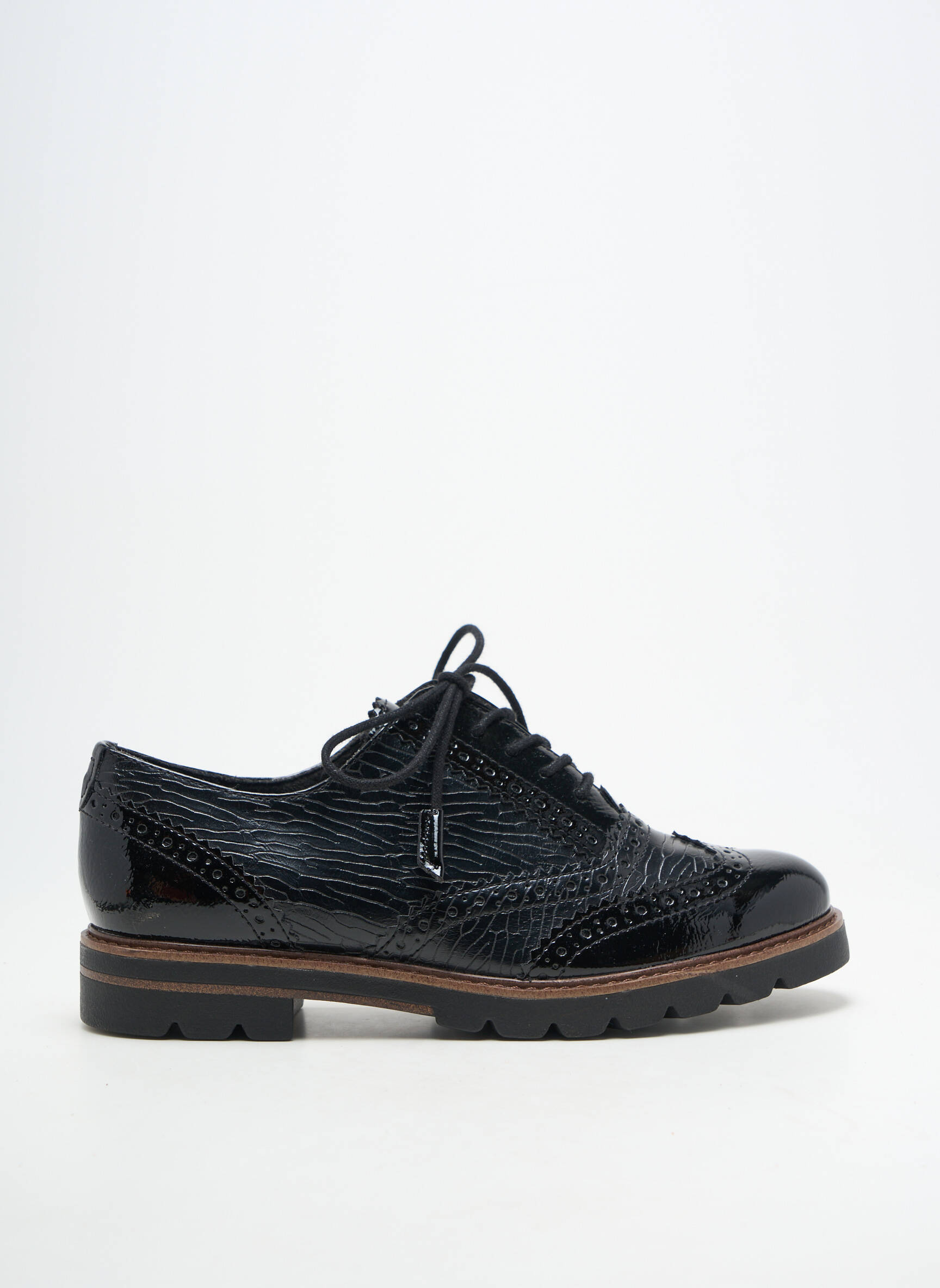 Derbies matière lisse talon plat jusqu'à 3cm noir MARCO TOZZI femme
