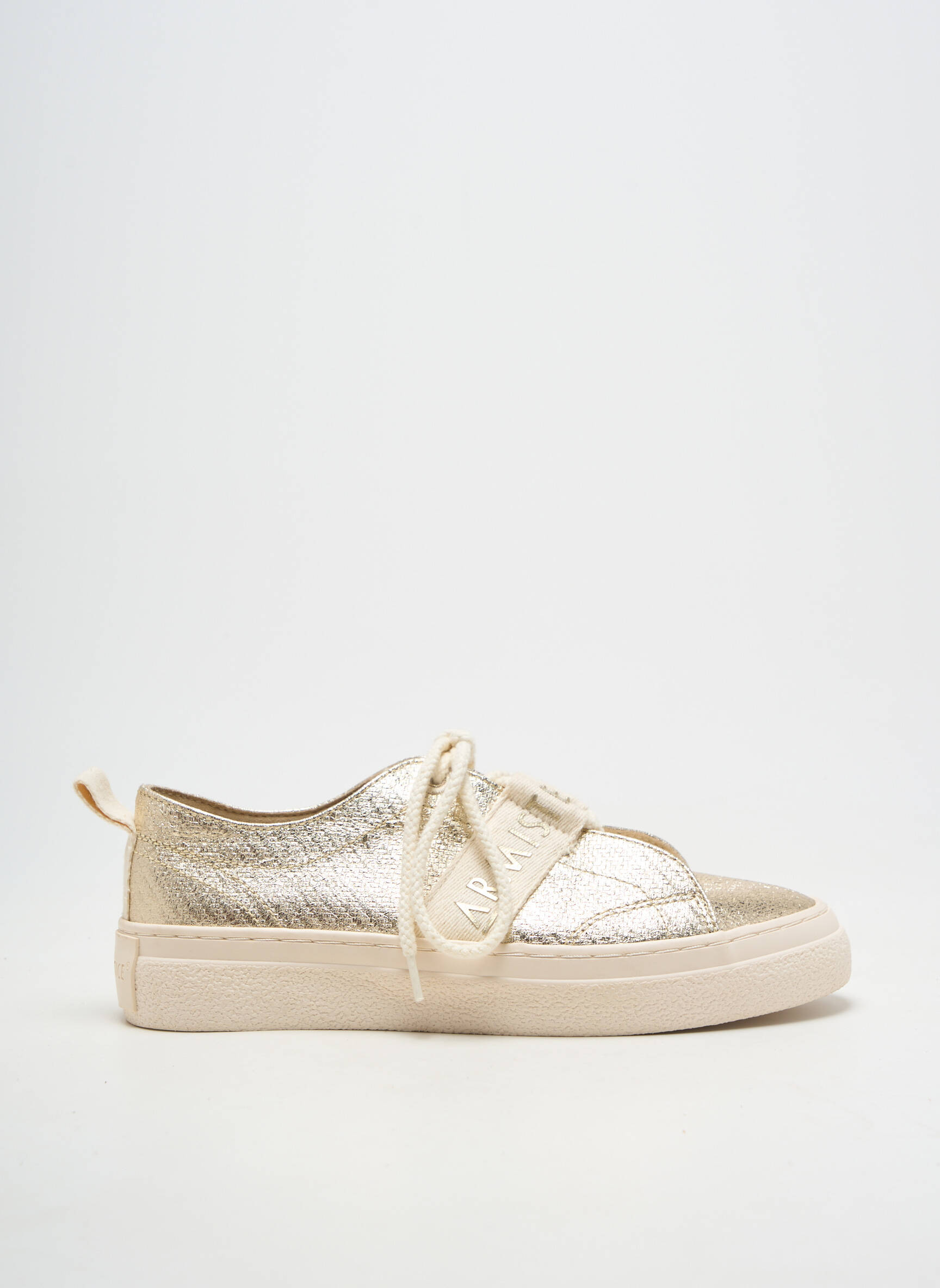 Baskets matière lisse talon plat jusqu'à 3cm or ARMISTICE femme