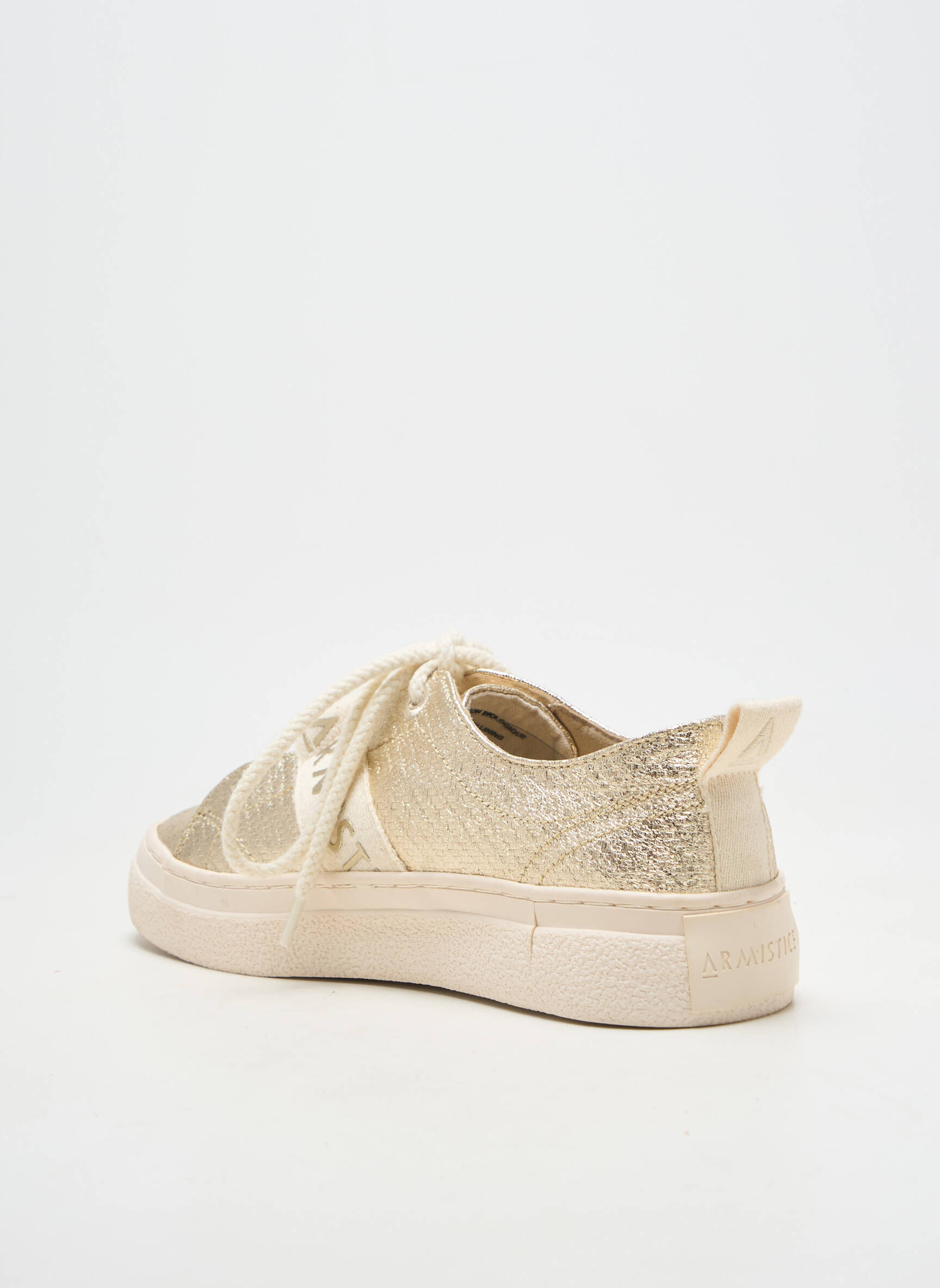 Baskets matière lisse talon plat jusqu'à 3cm or ARMISTICE femme