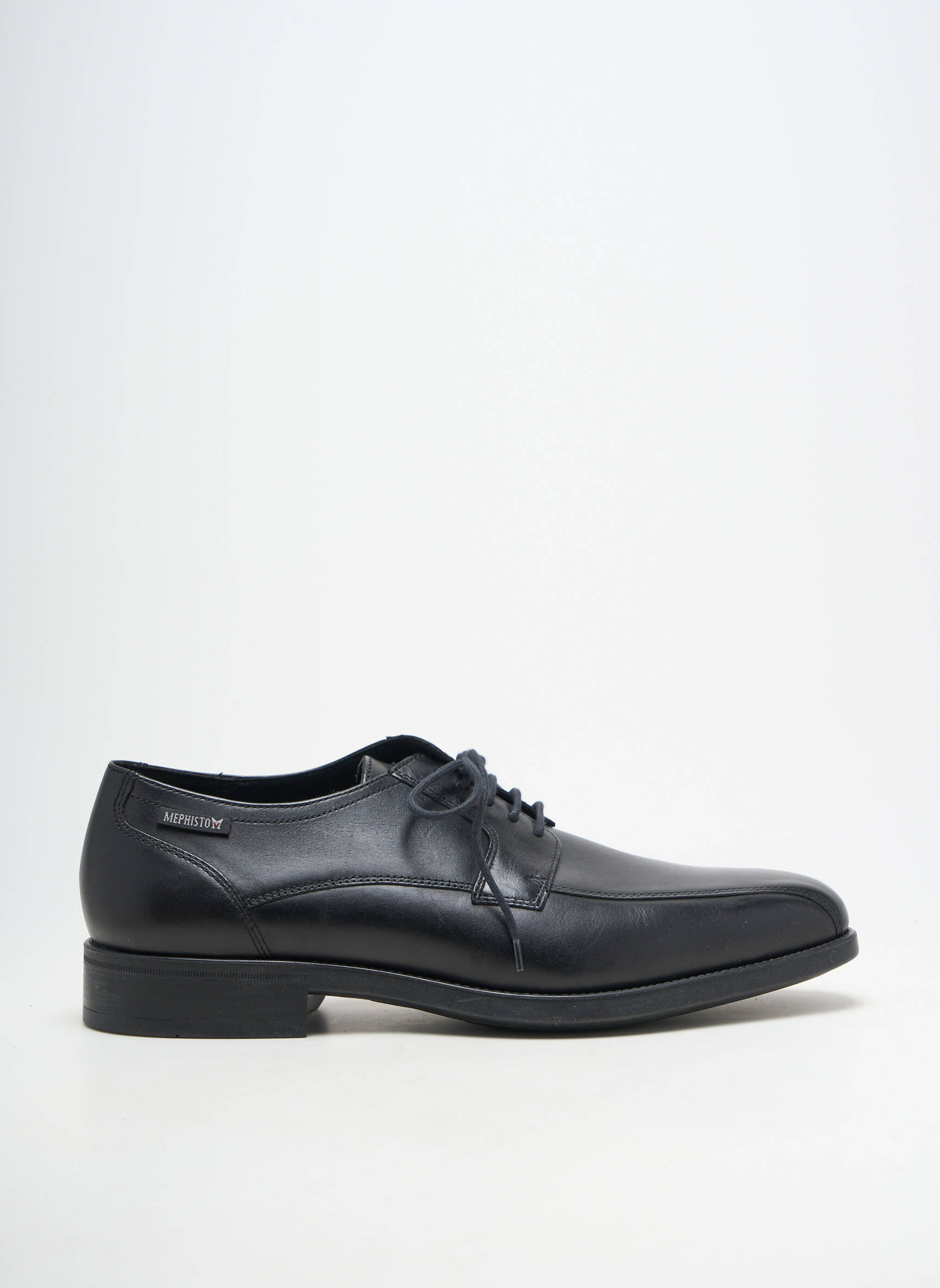 Derbies matière lisse talon bas noir MEPHISTO homme