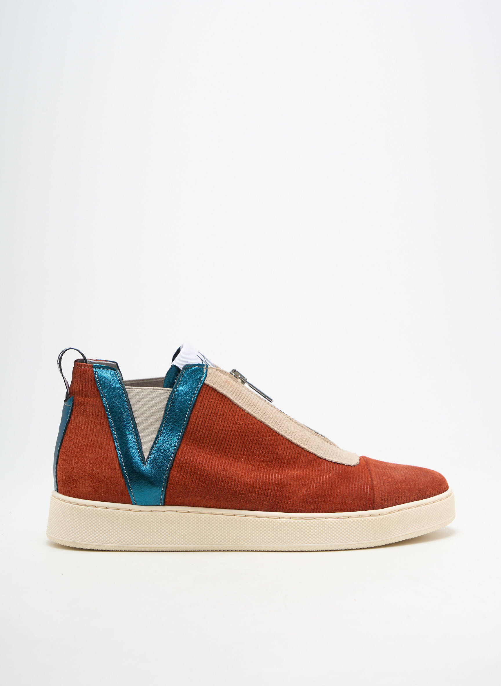 Baskets bout rond talon plat jusqu'à 3cm orange VADDIA femme