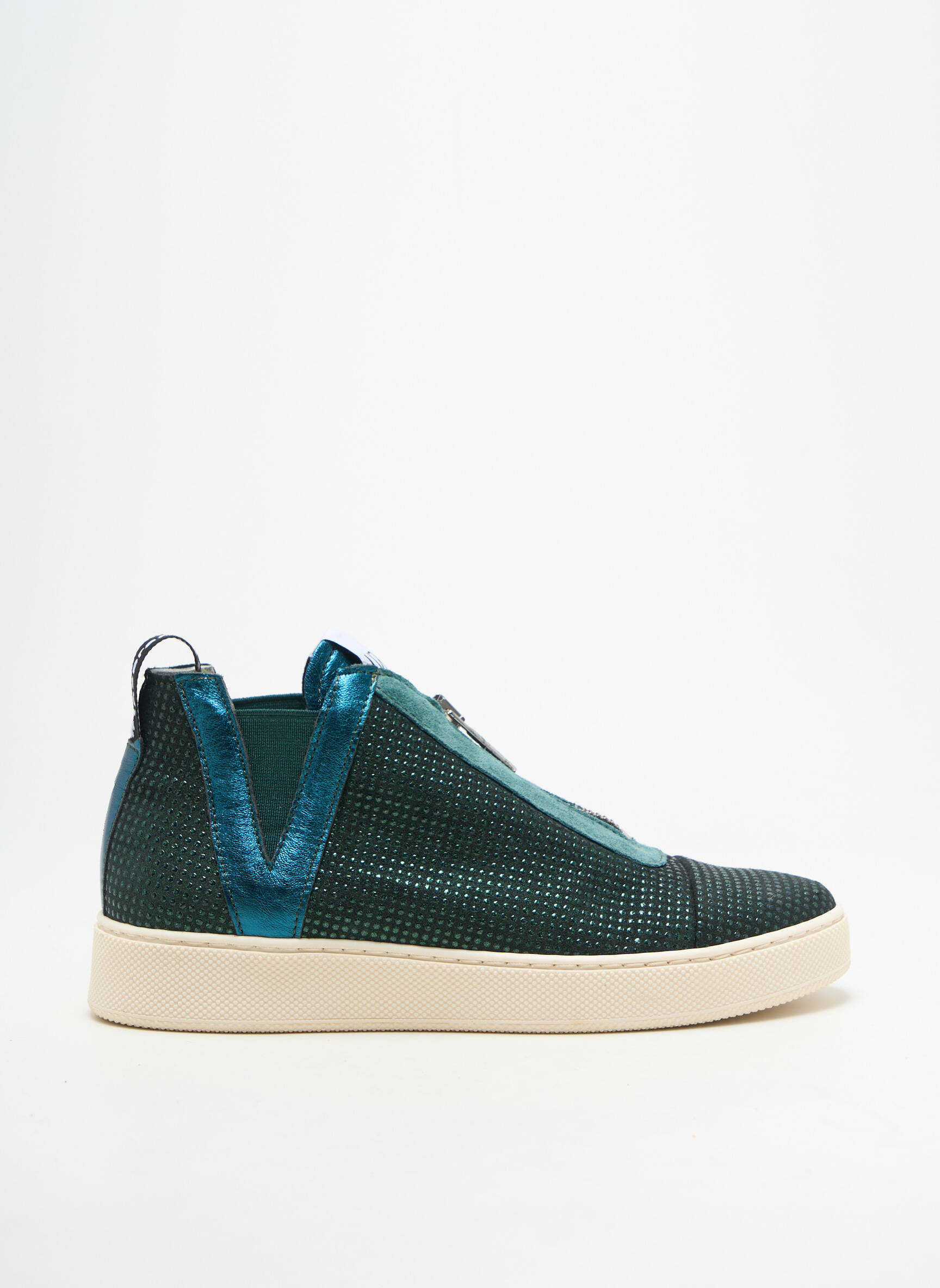 Baskets bout rond talon plat jusqu'à 3cm vert VADDIA femme