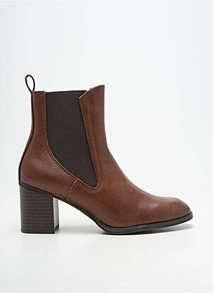 Bottines/boots matière lisse talon de 7 à 9cm marron MARCO TOZZI femme