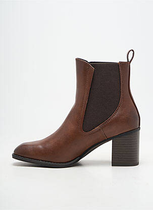 Bottines/boots matière lisse talon de 7 à 9cm marron MARCO TOZZI femme