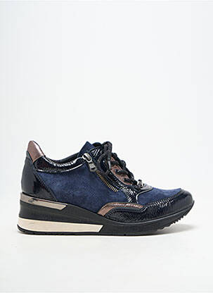 Baskets fermeture zip et lacets talon de 4 à 6cm bleu GEO-REINO femme