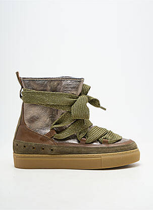 Bottines/boots fourrée talon plat jusqu'à 3cm vert EMILIE KARSTON femme