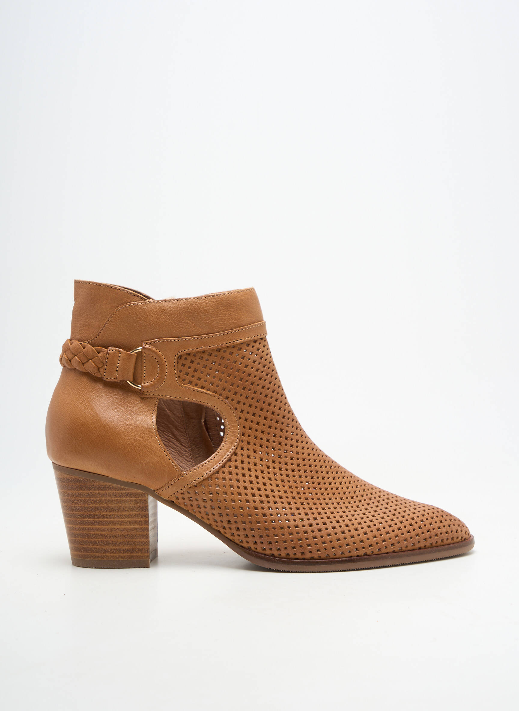 Bottines/boots matière lisse talon de 4 à 6cm marron EMILIE KARSTON femme