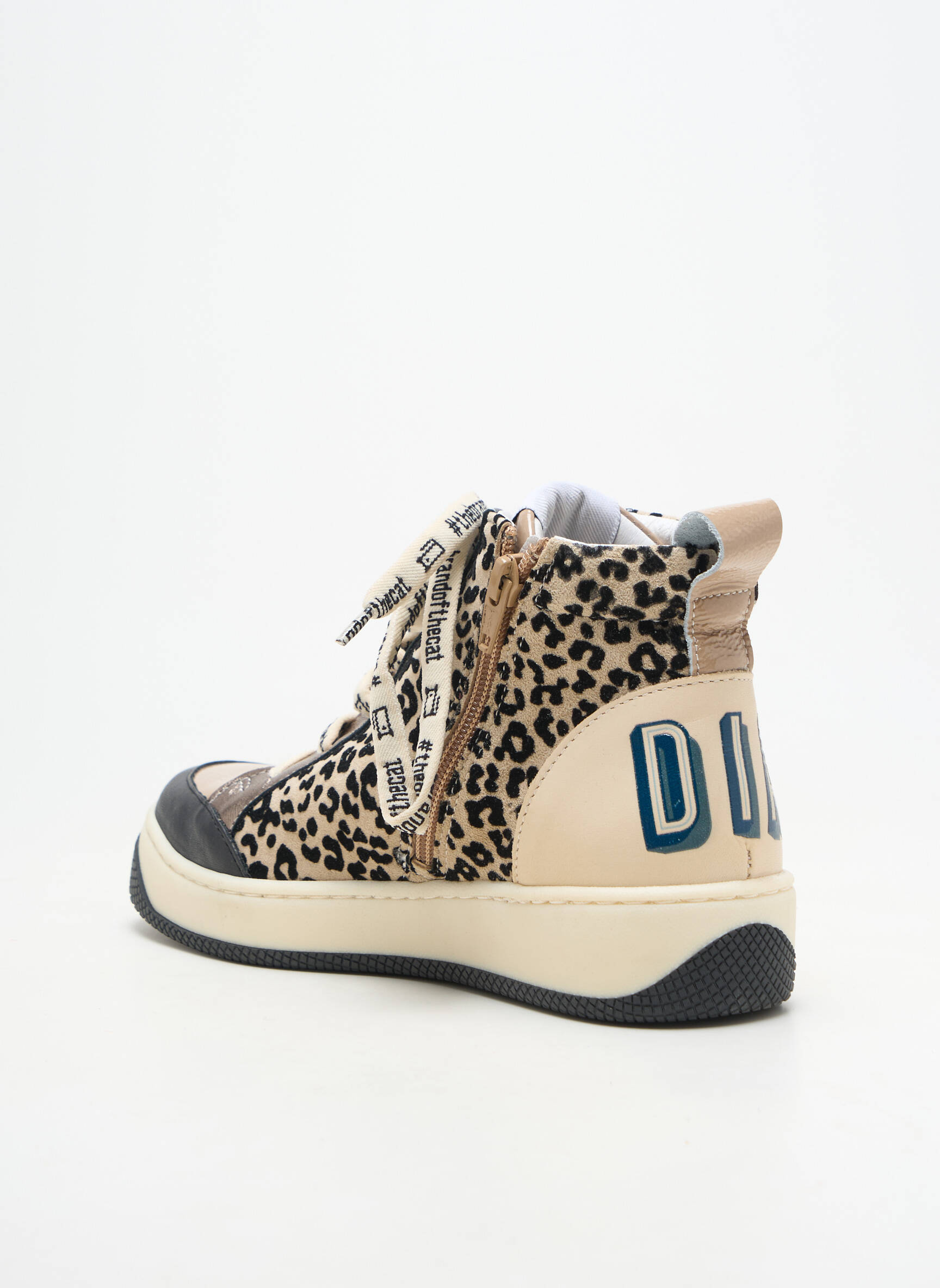 Baskets fermeture zip et lacets talon plat jusqu'à 3cm marron VADDIA femme