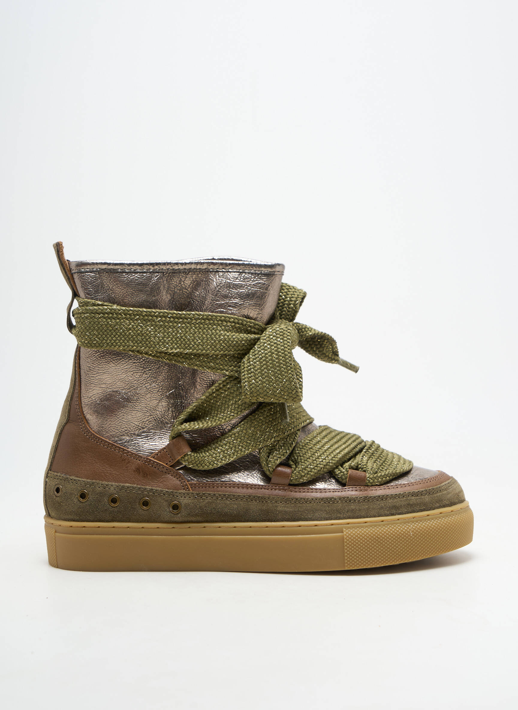 Bottines/boots fourrée talon plat jusqu'à 3cm vert EMILIE KARSTON femme