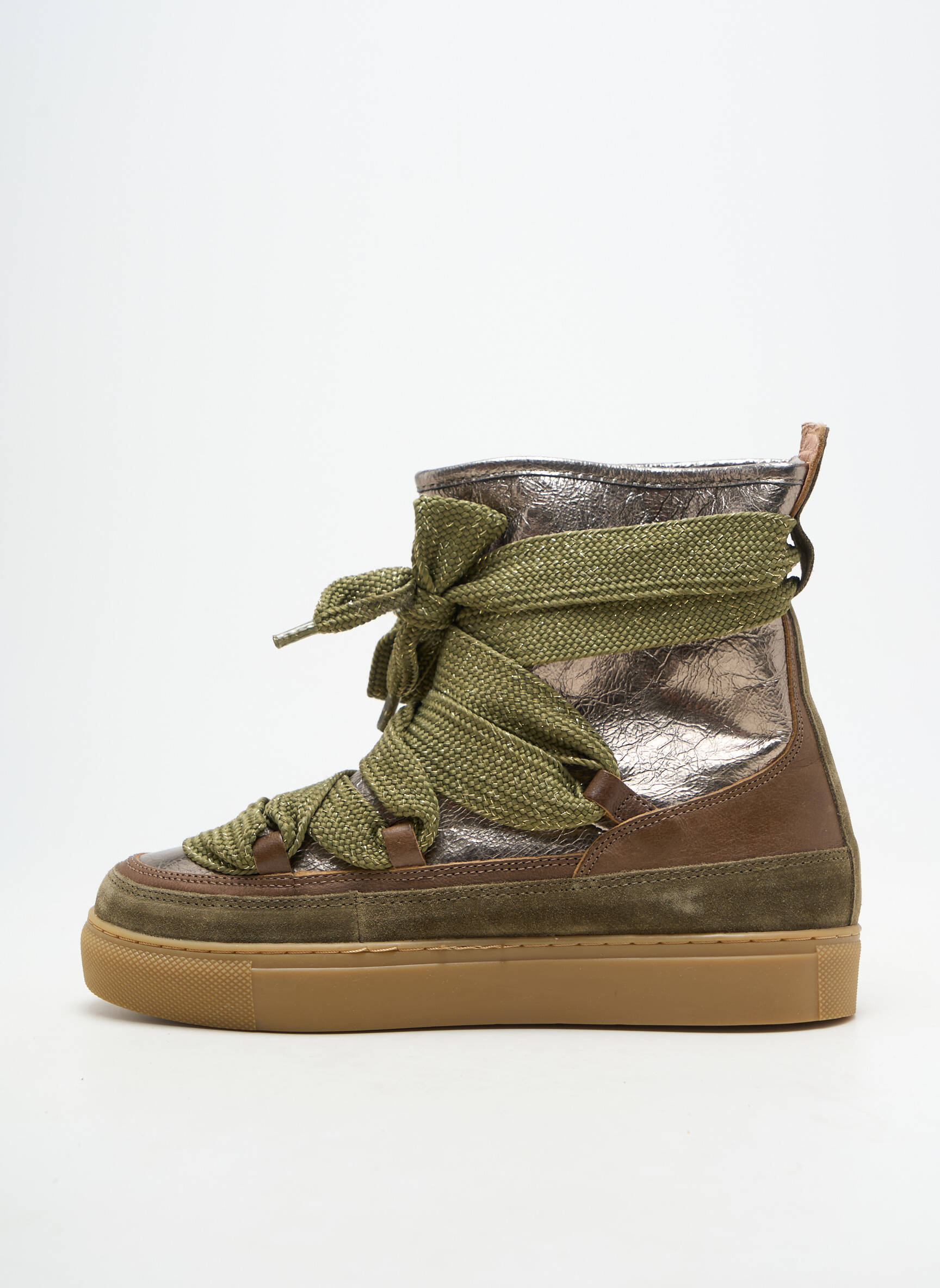 Bottines/boots fourrée talon plat jusqu'à 3cm vert EMILIE KARSTON femme