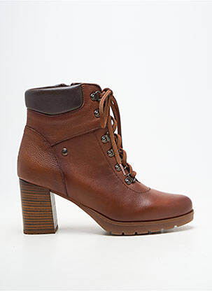 Bottines/boots matière lisse talon de 7 à 9cm marron KAOLA femme