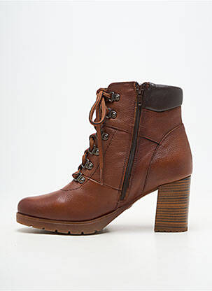 Bottines/boots matière lisse talon de 7 à 9cm marron KAOLA femme