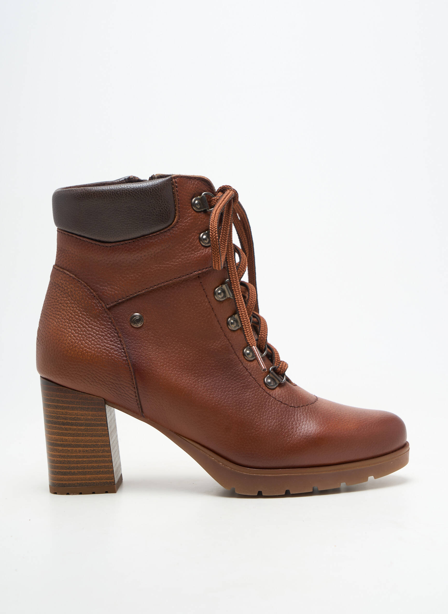 Bottines/boots matière lisse talon de 7 à 9cm marron KAOLA femme