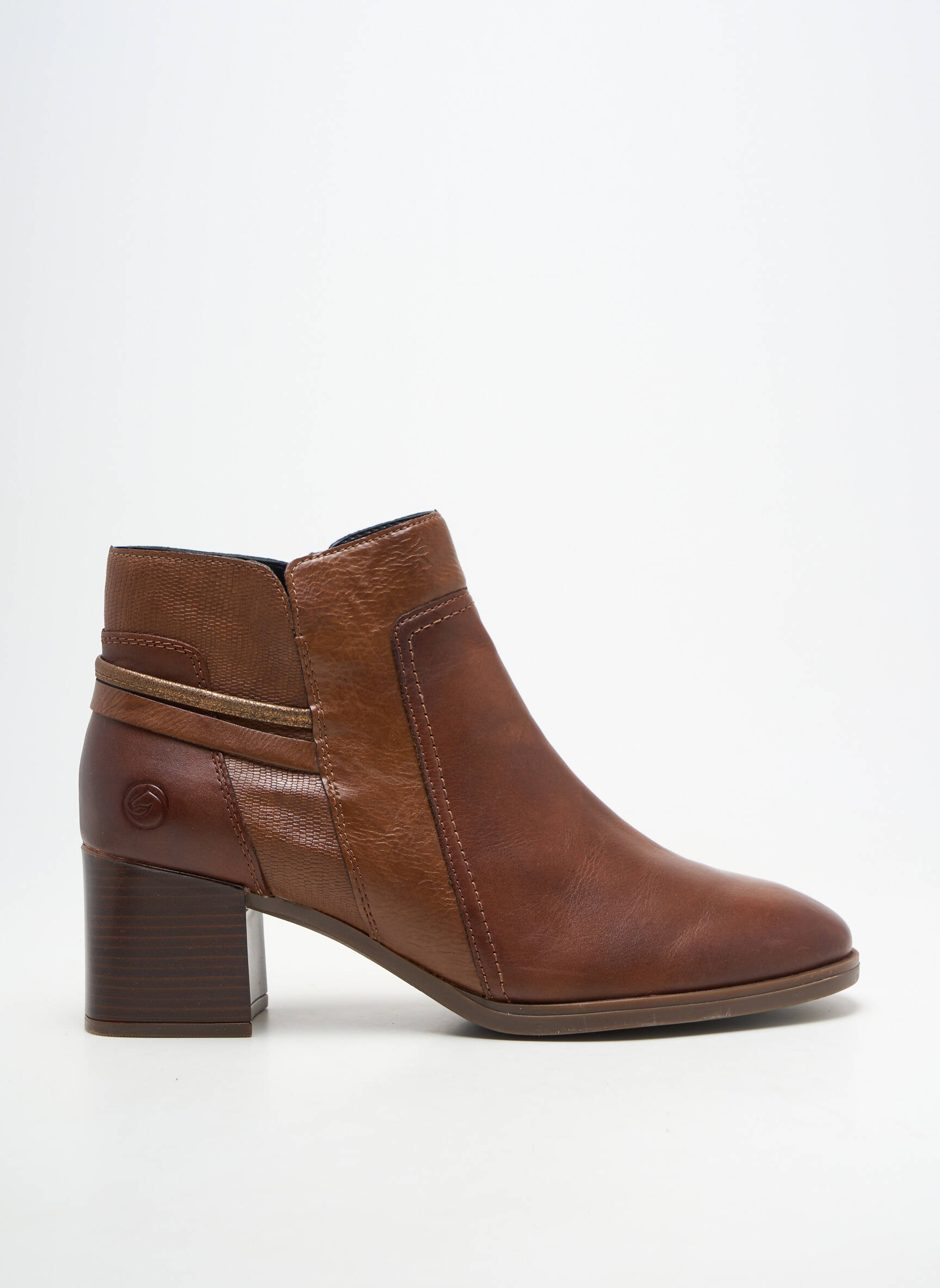 Bottines/boots matière lisse talon de 4 à 6cm marron REMONTE femme
