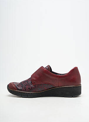 Mocassins matière lisse talon plat jusqu'à 3cm rouge RIEKER femme