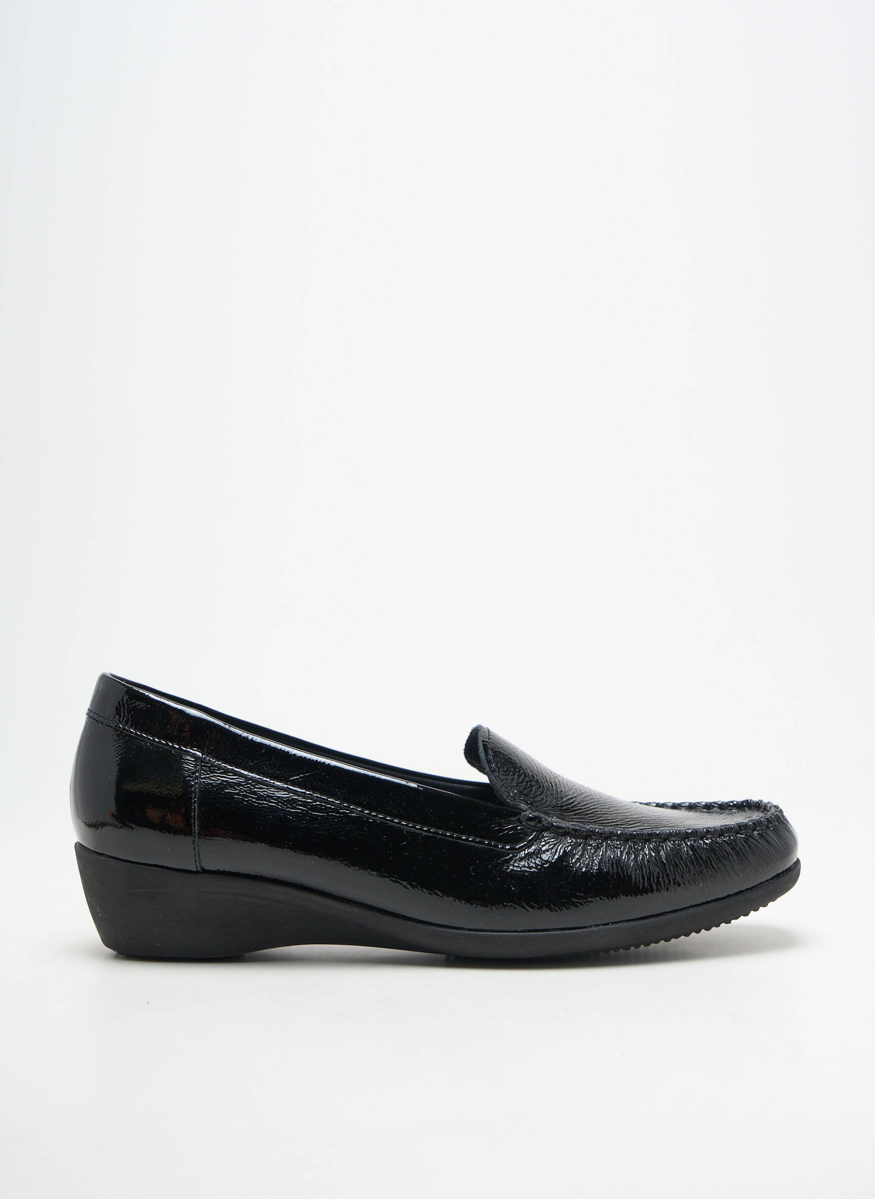 Mocassins matière lisse talon de 4 à 6cm noir ARTIKA SOFT femme