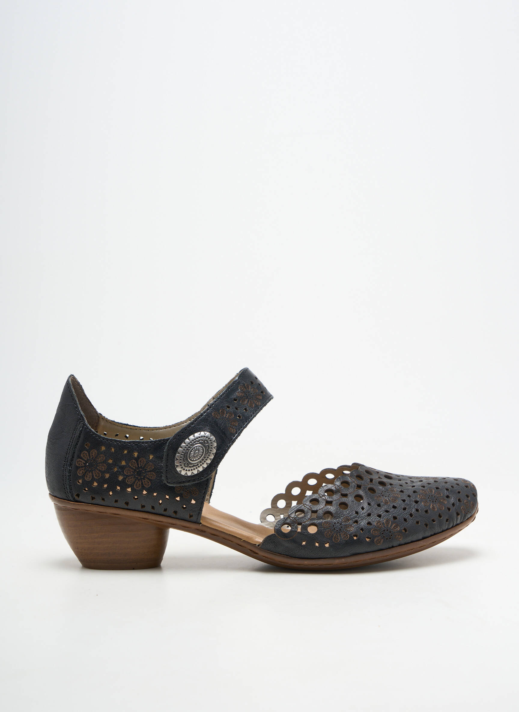 Escarpins matière lisse talon de 4 à 6cm noir RIEKER femme