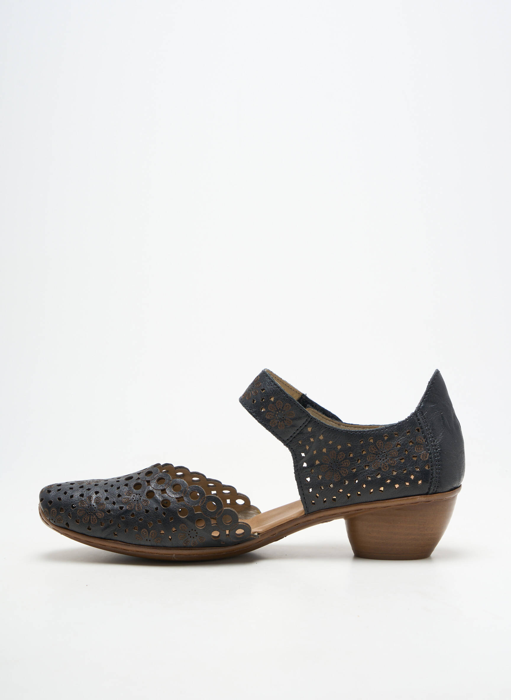 Escarpins matière lisse talon de 4 à 6cm noir RIEKER femme