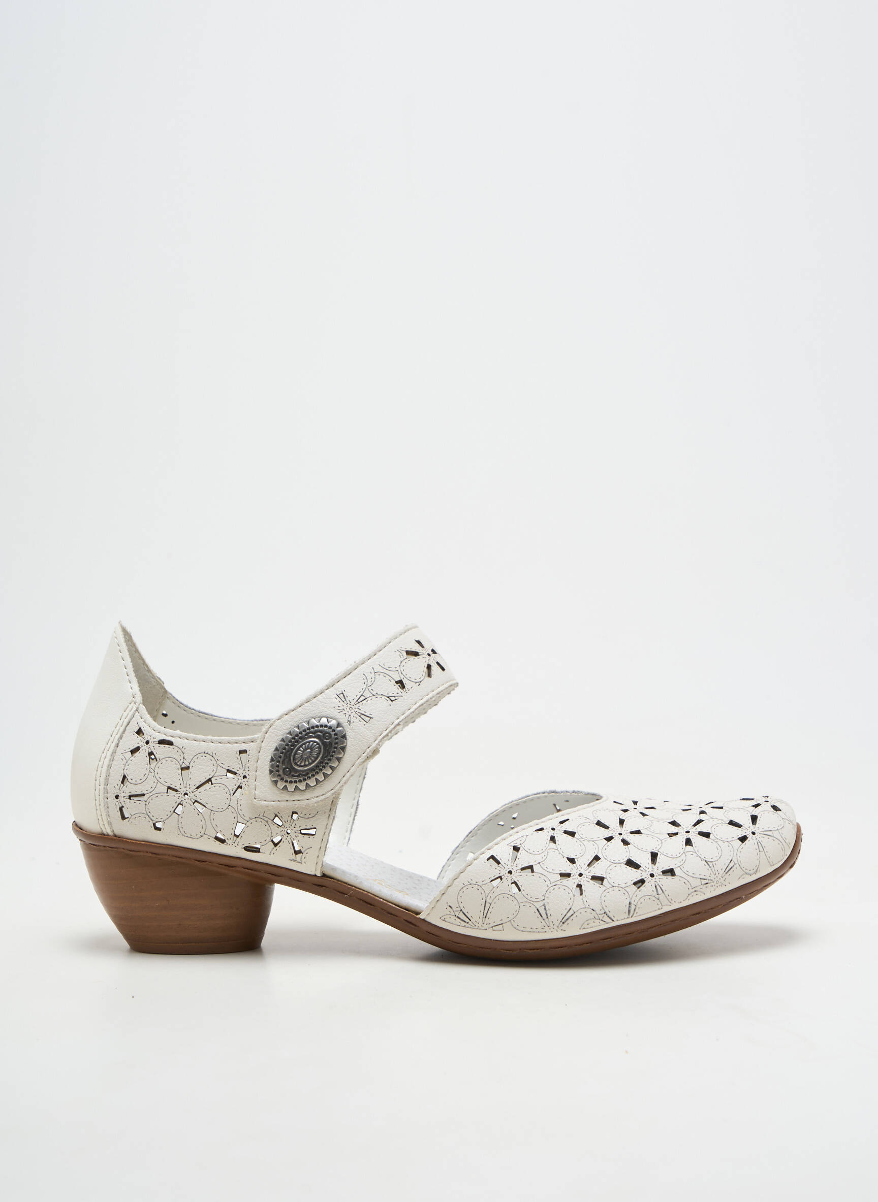 Escarpins matière lisse talon de 4 à 6cm blanc RIEKER femme