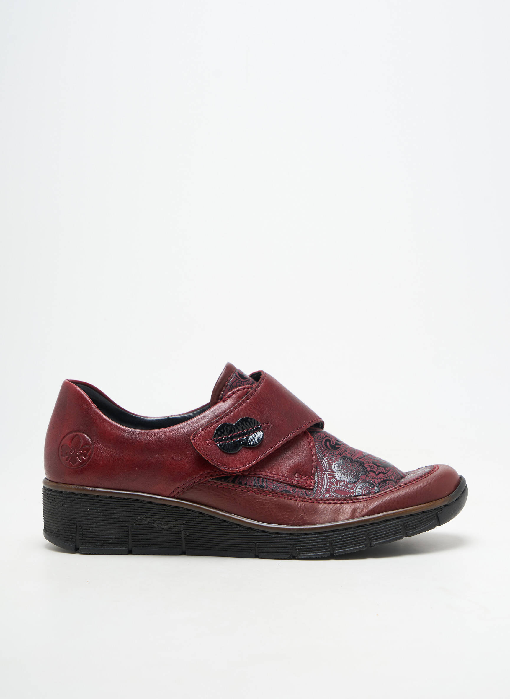 Mocassins matière lisse talon plat jusqu'à 3cm rouge RIEKER femme