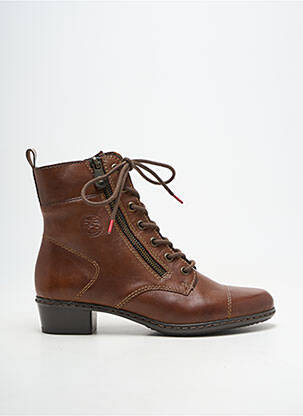 Bottines/boots matière lisse talon plat jusqu'à 3cm marron RIEKER femme